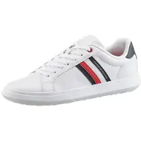 Tommy Hilfiger Baskets basses 'Essential' rouge / noir / blanc