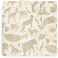 Jollein Drap-Housse Jollein Jersey Animals Olive Green-40/50 x 80/90 cm
