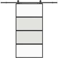 vidaXL Porte coulissante avec ferrure noire 102,5x205 cm verre trempé