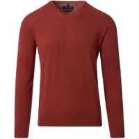 Casa Moda Pull Col-V Orange Bordeaux Rouge taille XL