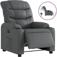 vidaXL Fauteuil relax électrique gris similicuir