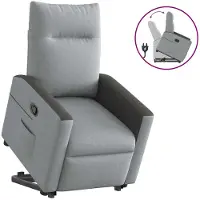 vidaXL Fauteuil relax releveur gris clair Tissu