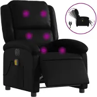 Natur24 Fauteuil de massage électrique noir similicuir 86 x 71 x 99 cm