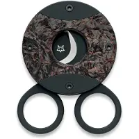 FOX Circle Cigar Cutter 744-CFD, PVD Sandvik 12C27, Dark Matter Fatcarbon Titanium, coupe-cigare