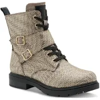 Marco Tozzi Bottines à lacets crème / brun foncé / or / noir