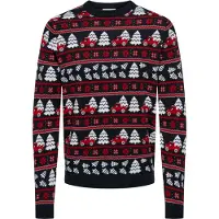 Only & Sons Pull-over 'ONSXmas' bleu nuit / rouge carmin / blanc