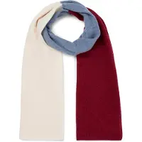 Marie Lund Écharpe beige clair / bleu / bordeaux