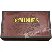 HOT Games Jeu de dominos « Double 6 », extra-épais, dans un offret en PU