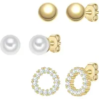 Yokoamii Boucles d'oreilles jaune d'or / blanc perle