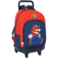 Super Mario Compact Super Mario Trick Wheeled Backpack Rouge,Orange Enfants