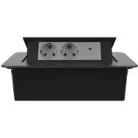 Livolo  | Noir | 3 | Poussière de socket pop-up | Construit -in | Double