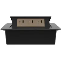 Livolo  | Noir | 3 | Poussière de socket popup | Construit -in | USB et USBC