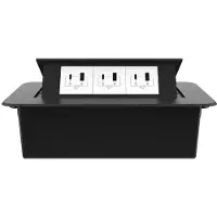 Livolo  | Noir | 3 | Poussière de socket popup | Construit -in | USB et USBC