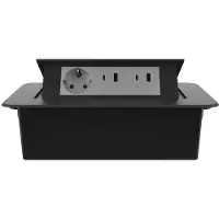 Livolo  | Noir | 3 | Poussière de socket pop-up | Construit -in | Double USB