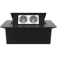 Livolo  | Noir | 2 | Poussière de socket pop-up | Construit -in | France |