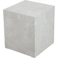 En.casa Table d'appoint 'Ellelu' cube 45 x 40 x 40 cm MDF imitation marbre taupe