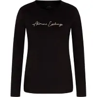Armani Exchange pour femme. XW001456AF10356MC021 T-shirt Marca noir (L), Casuel, Coton, Manche longue