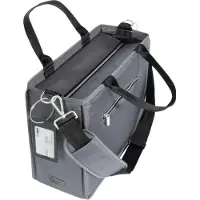 Sigel Sacoche pour ordinateur portable Desk Sharing Bag Premium M, pour ordinateurs portables jusqu'à 15,4″, 2 grands et 5 petits compartiments, poignées, bandoulière, RPET, gris foncé