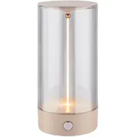 Briloner Wiggle Lampe de table LED sans fil, commutation à 4 niveaux, batterie, lumière blanche chaude, filament, beige, Ø7 x 14,5 cm