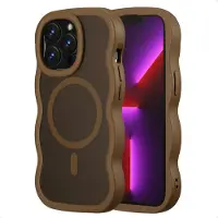 Selencia Coque arrière Wavy avec MagSafe pour Apple iPhone 13 Pro - Mocha Brown