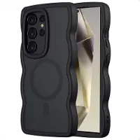 Selencia Coque arrière Wavy avec MagSafe pour Samsung Galaxy S24 Ultra - Noir