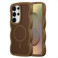 Selencia Coque arrière Wavy avec MagSafe Samsung Galaxy S25 Ultra - Mocha Brown