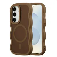 Selencia Coque arrière Wavy avec MagSafe pour Samsung Galaxy S25 / S24 - Mocha Brown