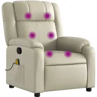 vidaXL Fauteuil de massage Crème Similicuir
