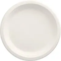 Papstar 100 assiettes, canne à sucre "pure" non divisée Ø 23 cm - 2 cm blanc