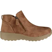 SKECHERS pour femme. 158952 Bottines Lovely Vibe Fall marron (37), Plat, 1 à 3 cm, Fermeture éclair, Casuel