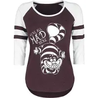 Alice im Wunderland T-shirt manches longues Disney de - We're All Mad Here - S - XL - pour Femme - bordeaux/blanc - Taille M