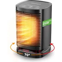 Travelhawk Chauffage électrique - Chauffage céramique - 3 niveaux - 950W - Chauffage électrique avec indication LED - Rotatif - Noir