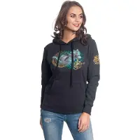 Alice im Wunderland Sweat-shirt à capuche Disney de - Le Chat Du Cheshire - About Time - S - XXL - pour Femme - noir - Taille L