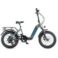 Jobobike Romer Pro Vélo électrique pliant - 20 pouces - 250W moteur Bafang - 7 vitesses - 120 km d'autonomie - Freins à disque hydrauliques - Gris