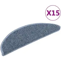 vidaXL Tapis d'escalier autocollants 15 pcs 56x17x3 cm Bleu