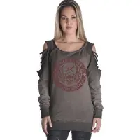 Rock Rebel by EMP T-shirt manches longues de - S - pour Femme - marron - Taille S