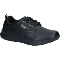 SKECHERS pour homme. 65693 Chaussures en cuir Delson Antigo noir (40), Plat, 1 à 3 cm, Lacets, Casuel