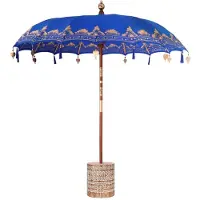 vidaXL Parasol balinais avec socle Bleu 215 x 215 x 260 cm
