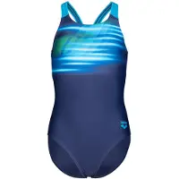 Arena Fading V Back L Swimsuit Bleu 10-11 Years Filles