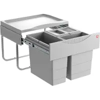 Hailo Trieur de déchets 29 (12 + 2x8,5) litres RAUMSPAR TANDEM S à partir d'une largeur d'armoire de 50 cm