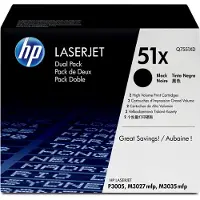 HP 51X (Q7551XD) Toner - pack de 2 - Noir - Grande capacité - Multipack