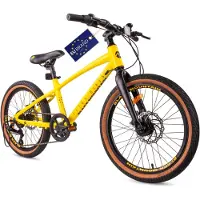 Sun baby Vélo enfant Vélo garçon 20 pouces avec 6 vitesses dérailleurs Shimano RevoShift Cadre léger en aluminium Tatra Bikes jaune