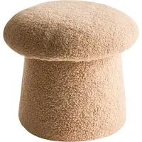 Beliani Pouf Tioga Bouclé Beige 45 Cm 45 Cm 36 Cm