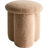Beliani Pouf Carrington Bouclé Beige 40 Cm 40 Cm 45 Cm
