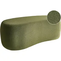 Beliani Pouf Bayard Bouclé Vert 115 Cm 56 Cm 43 Cm