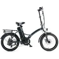 Jobobike Sam - Vélo électrique pliant - 20 pouces - Moteur 250W - Autonomie 60 km - Freins à disque mécaniques - Batterie 468Wh - Cadre bas - Fourche suspendue - Gris