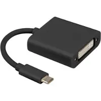 Lanberg USB Type-C vers DVI (DVI, 15 cm), Adaptateur données + vidéo, Noir