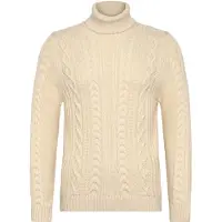 Superdry Homme Pull Torsadé à col Roulé Jacob White Taille: Xxl