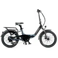 Jobo JOBOBIKE Ace Vélo électrique pliant - Accès bas - 20 pouces - Moteur 250W - 7 vitesses - Autonomie de 50 km - Freins à disque mécaniques - Noir