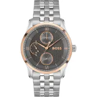 BOSS PRINCIPLE MASTER Montre à cadran gris texturé avec bracelet à maillons